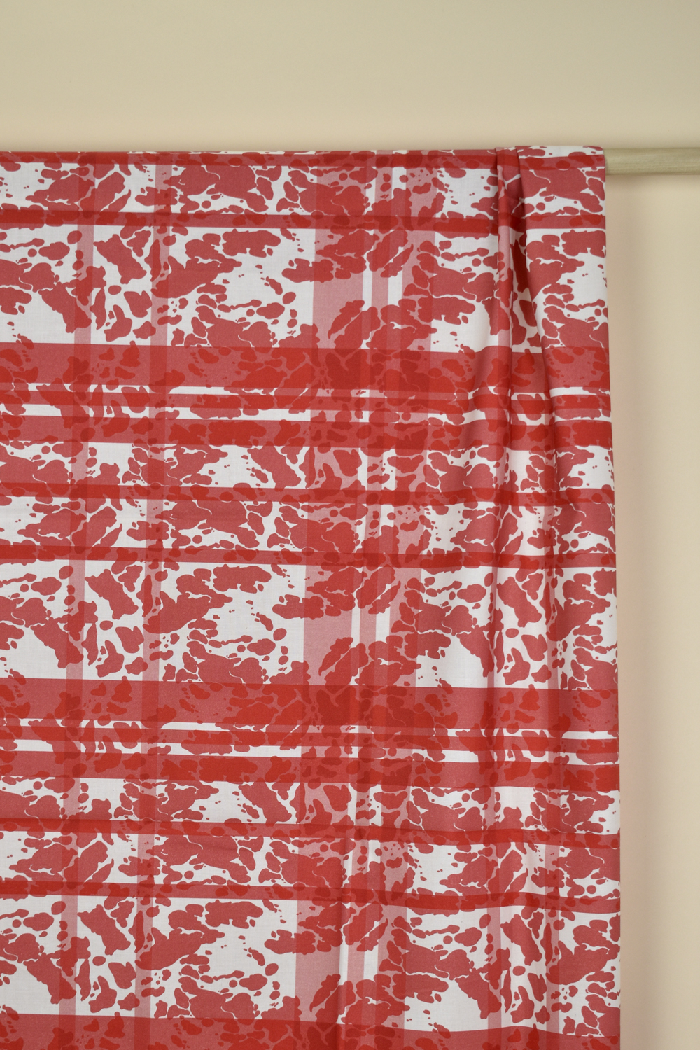 Nestable Organic Cotton Marbled Plaid Red - Image 2